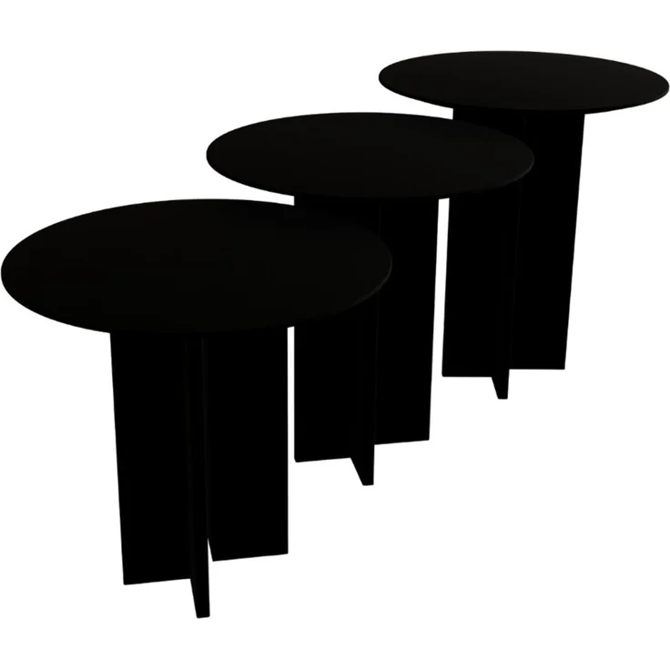 Skye Decor 'Leo (55 + 50 + 45) - Black' Couchtisch-Set, Schwarz, 40 x 55 x 40 cm – Bild 3
