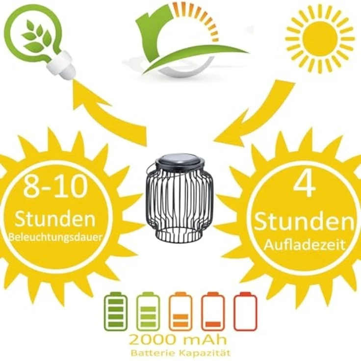 Marrakesch Orient & Mediterran Interior LED Solarleuchte 2er Set Skandinavische Solarlaterne Laterne Lampe Garten Deko Modern – Bild 5