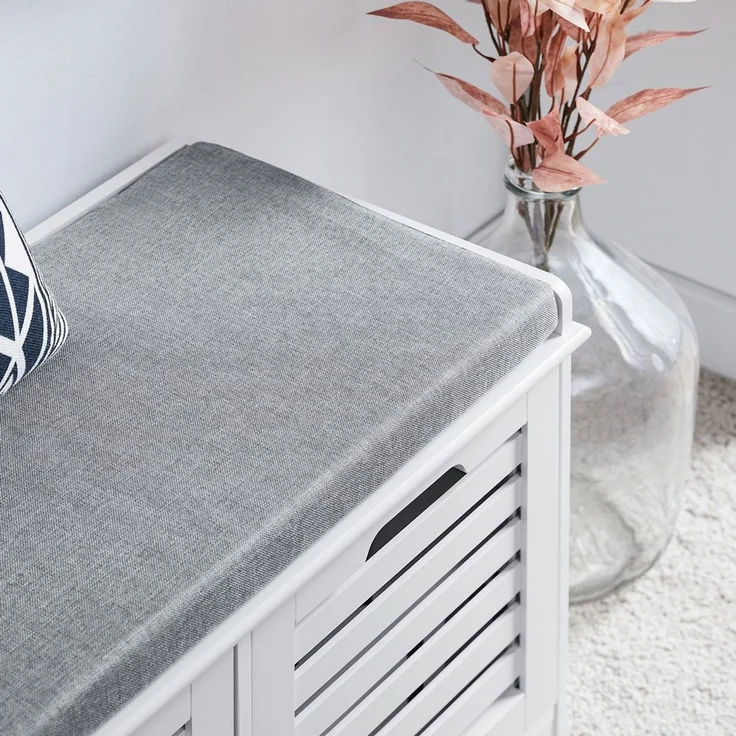 SoBuy FSR23-II-W Schuhbank, MDF, Lackiert, Weiß, 71 x 43 x 35 cm – Bild 10