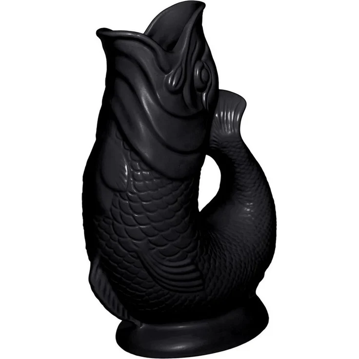 Gluckigluck Wasserkaraffe, (Original Gluggle Jug aus England), mit Gluckergeräusch, handgefertigt, ikonisches Fisch-Design, 1,2 L – Bild 2