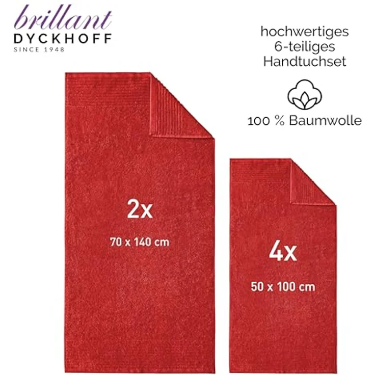 Dyckhoff Handtuch Brillant, (6-St), Gäste-handtuch handtuch bade-tuch – Bild 5