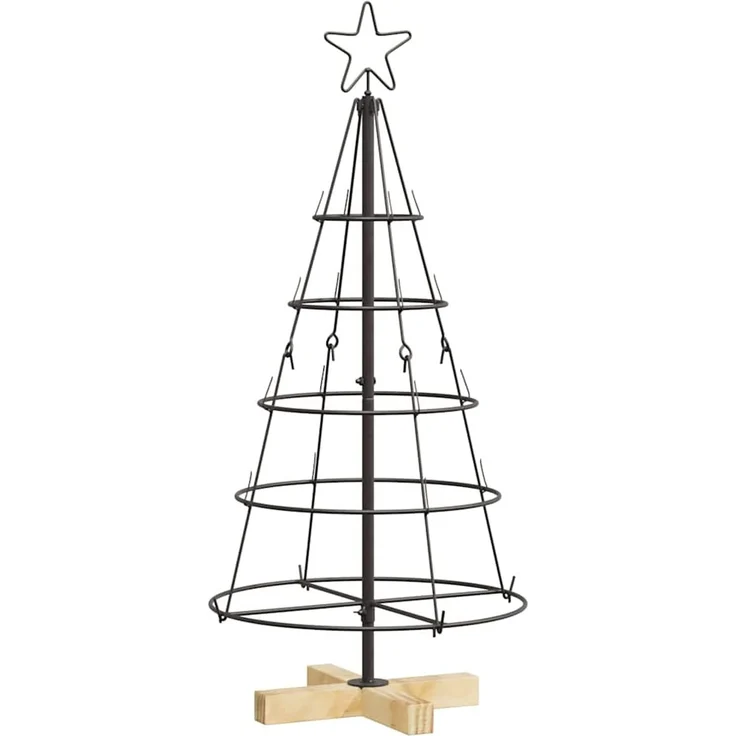 vidaXL Metall-Weihnachtsbaum mit Ständer KUOPIO 90 cm Stahl Schwarz 42019158 – Bild 2