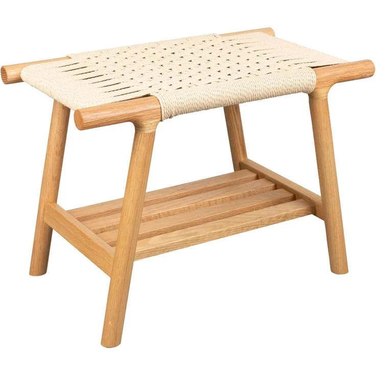 Sitzbank Hocker Kintaro aus Eiche | Japandi-Design mit Seilgeflecht – Bild 4