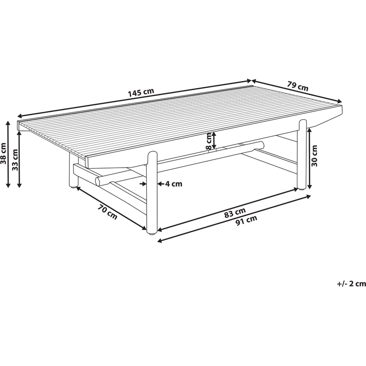 Outdoor Couchtisch GIAVENO 145 cm 79 cm Akazienholz Braun – Bild 2