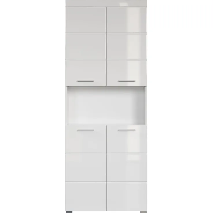 Trendteam 'Amanda' Hochschrank, Holz, Weiß Hochglanz, 190 x 31 x 73 cm
