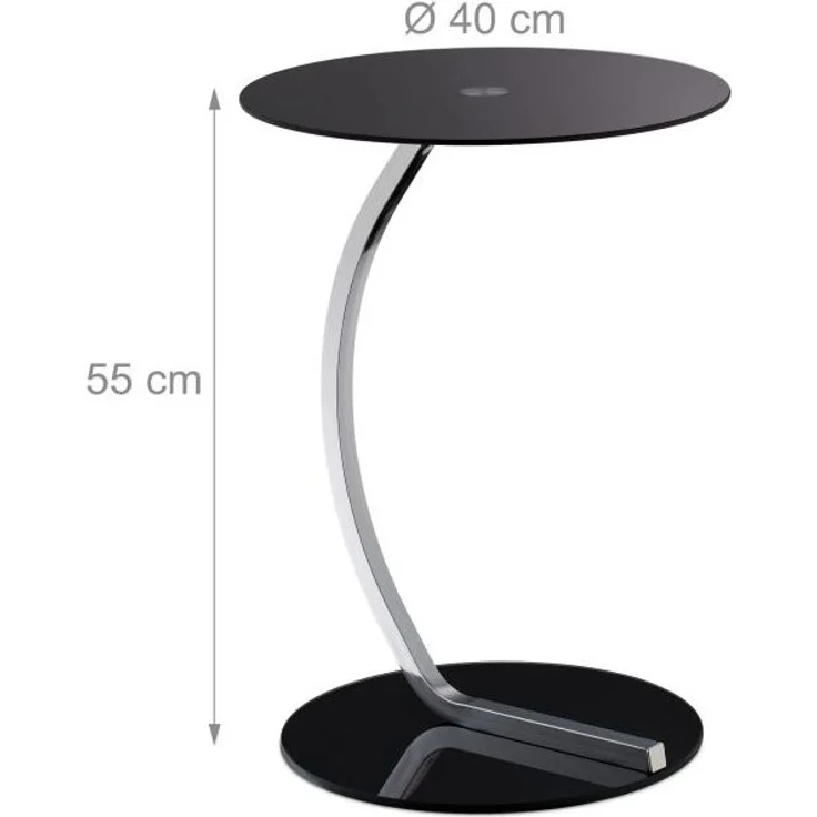 Schwarzer Beistelltisch aus Glas – Bild 4