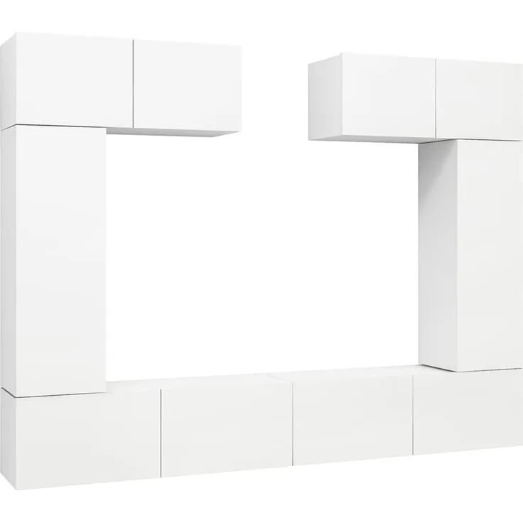 vidaXL 6-tlg. TV-Schrank-Set Weiß Spanplatte [3078699]