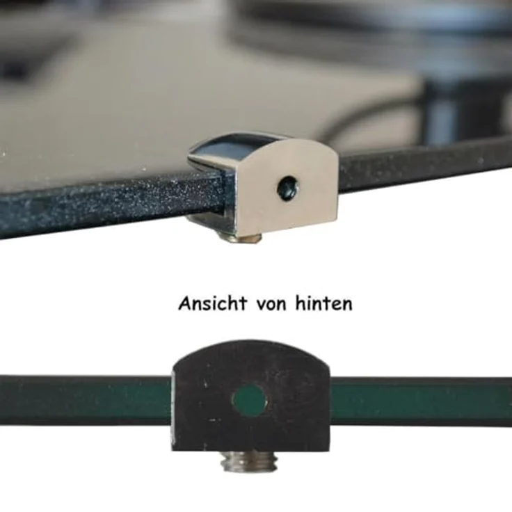 HOOZ Wandregalhalter 4er Set Regalhalter Chrom für Glas & Holzeinlagen, Set 4-tlg, für Regalböden zwischen 6 und 8 mm – Bild 2