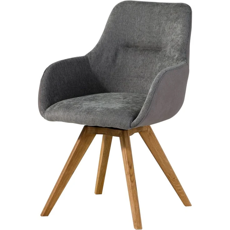 Drehstuhl Wildeiche 56x60x87 grau TACOMA #10 – Bild 1