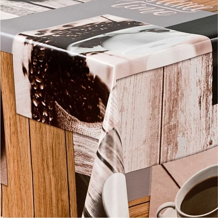 laro Tischdecke Wachstuch-Tischdecken Abwaschbar Kaffee. schwarz/braun rechteckig – Bild 4
