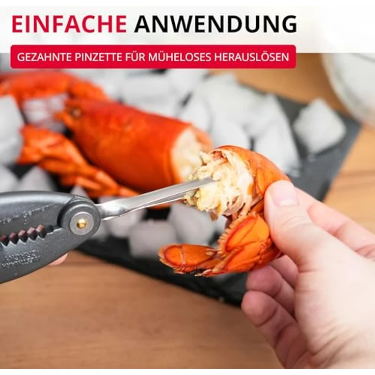 WESTMARK Fischbesteck Hummerknacker mit Pinzette »Cracky-Spezial« Black Edition, Aluminium, Edelstahl, griffige Haptik – Bild 7