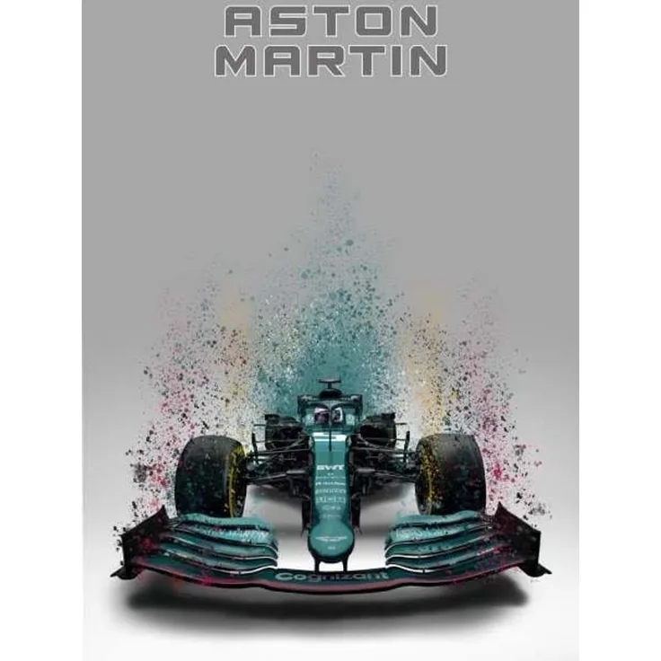 Poster Formel 1 Rennwagen Aquarell · Deko Print ohne Rahmen - ASTON MARTIN / 30x40 cm