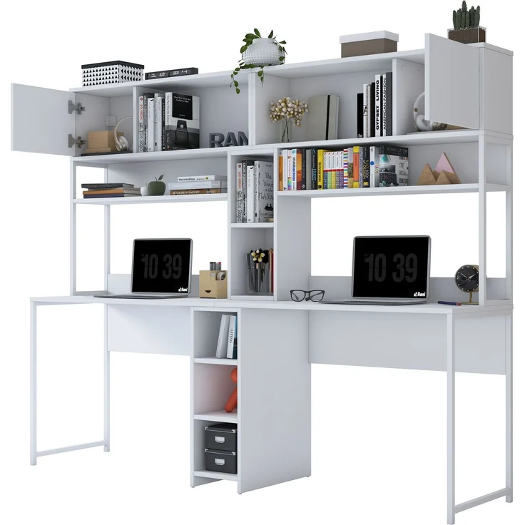 Skye Decor 'HA129 - 4121' Schreibtisch, Weiß, 210 x 170,5 x 50 cm – Bild 7