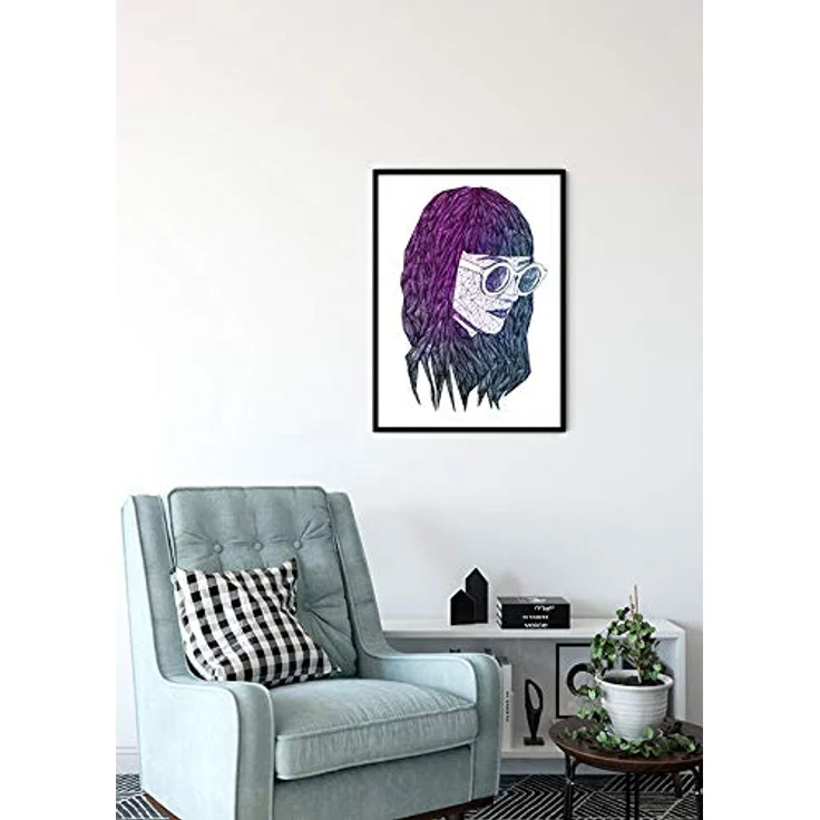 Komar Wandbild Grid Violet, stilvolles Poster mit geometrischer Optik, Größe 50 x 70 cm, ohne Rahmen, hochwertiger Kunstdruck auf deutschem Premium-Poster Fotopapier – Bild 4