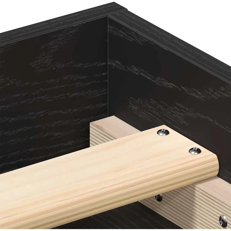 vidaXL Bettgestell ohne Matratze Schwarz Eichen-Optik 135x190 cm 3329317 – Bild 8