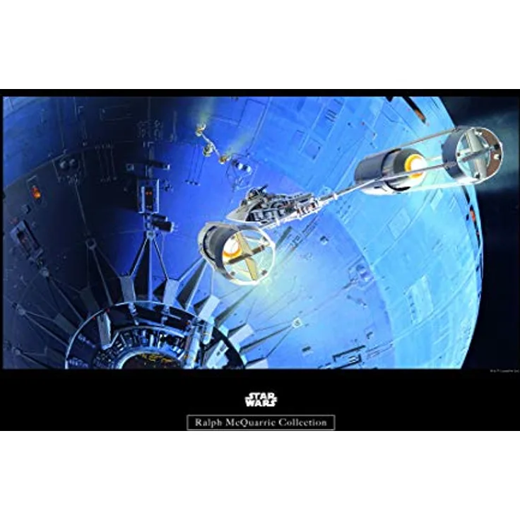 Komar Wandbild | Star Wars Classic RMQ Death Star Attack | Kunstdruck, 50 x 40 cm, ohne Rahmen, fotorealistischer Druck auf Premium-Poster Fotopapier