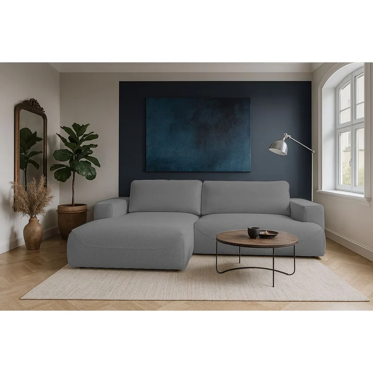 MEBLINI Schlafcouch mit Bettkasten – LUMIERE – 271x195x96cm – Links – Dunkelgrau Samt - Ecksofa mit Schlaffunktion - Sofa mit Relaxfunktion und Kissen - Couch L-Form – Eckcouch – Bild 2