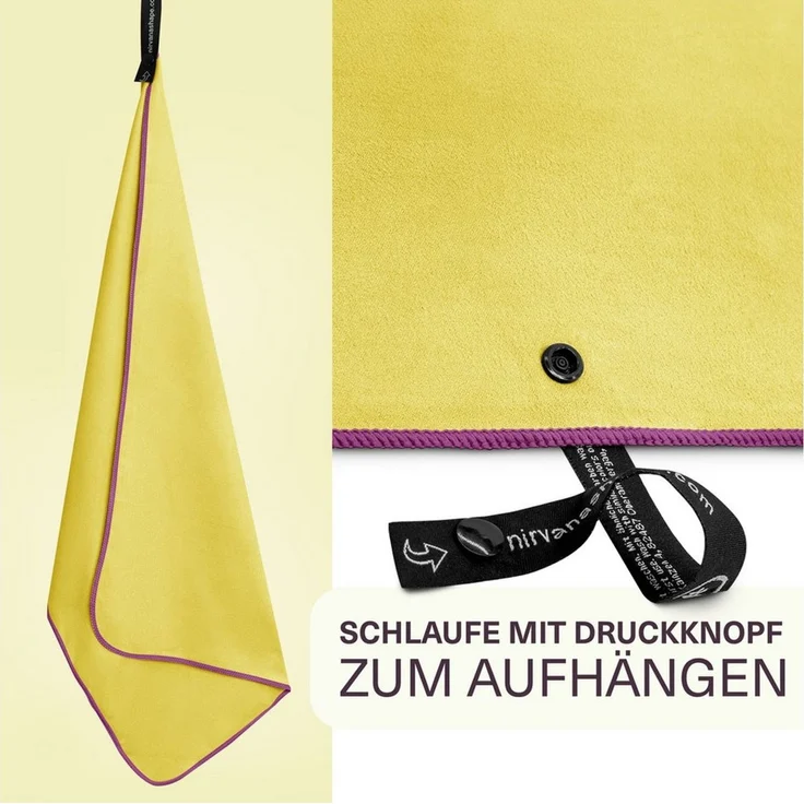 NirvanaShape Sporthandtuch Mikrofaser Handtuch, Microfaser Handtücher als Reisehandtuch, saugfähig, leicht, schnelltrocknend, für Reisen, Fitness, Yoga, Sauna – Bild 4