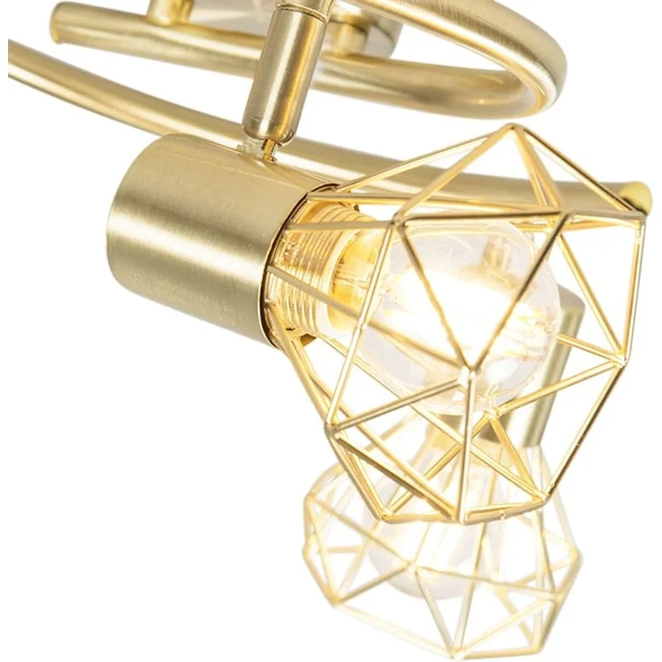 Qazqa LED Aufbaustrahler Mosh, ohne Leuchtmittel, E14, Messing, Modern, Stahl, 3-flammig – Bild 3