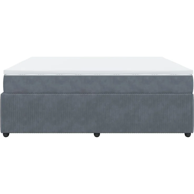 vidaXL Boxspringbett mit Matratze Dunkelgrau 180x200 cm Samt 3285657 – Bild 8