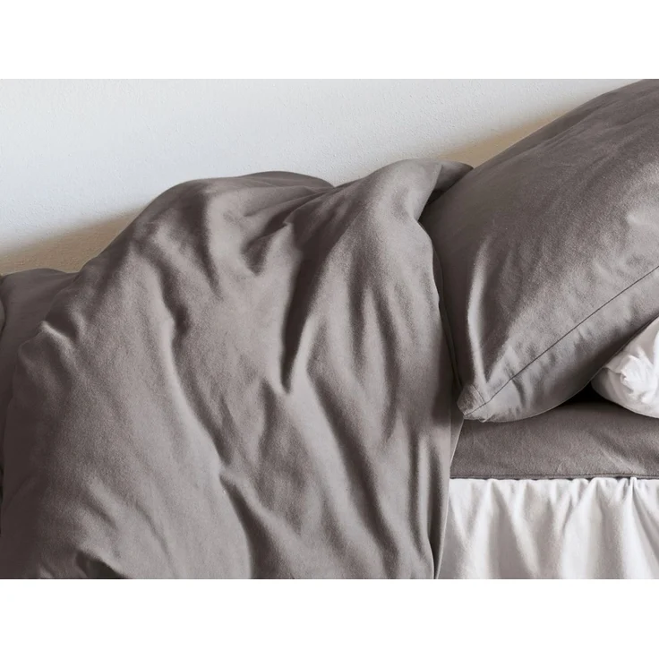 Irisette Lago Edel Feinbiber Bettwäsche 135x200 uni stein grau-braun 8450-11 – Bild 2
