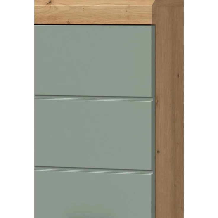 Badezimmer Hochschrank Shawn in grün und Eiche 37 x 191 cm – Bild 3
