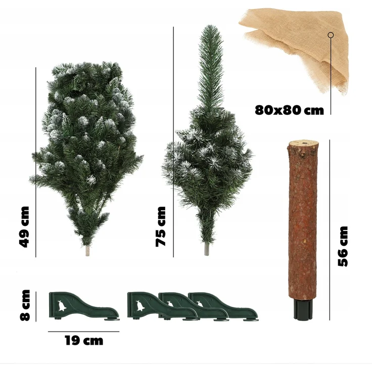 KADAX Künstlicher Weihnachtsbaum auf Stamm, Diamant, 180 cm, Kiefer – Bild 3