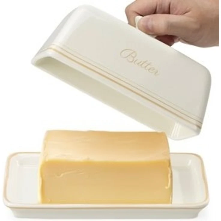 Navaris Butterdose Butterdose aus Keramik - Steingut Butterglocke - Butterschale, Keramik/Metall – Bild 6