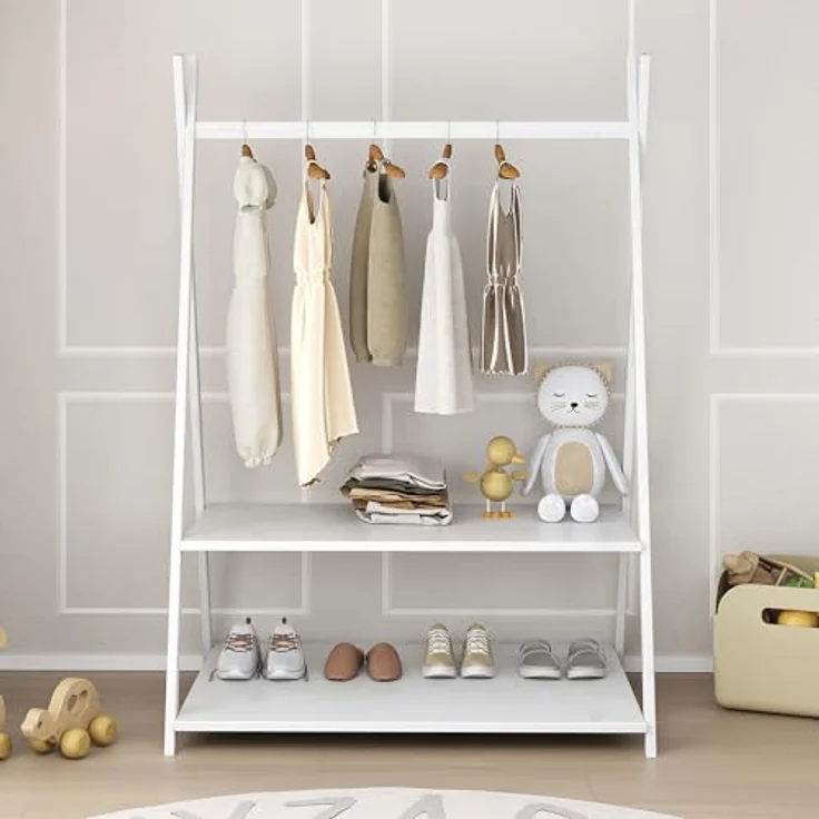 IDIMEX Kinderkleiderschrank DANILO Kindergarderobe freistehend Ablage Tipidesign – Bild 2