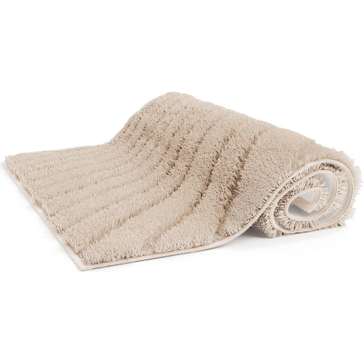 Grund Badematte Caffi, Höhe 20 mm, rutschhemmend beschichtet, fußbodenheizungsgeeignet, Polyester, rechteckig, Zeitlos schönes Wellenmuster, mit Hoch-Tief, 5 Jahre Garantie – Bild 3