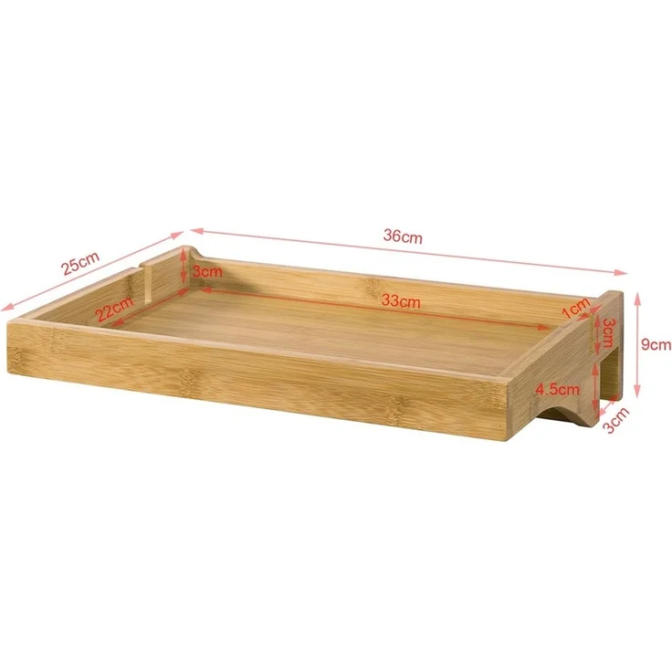 SoBuy NKD01-N Bettablage, Massivholz, Lackiert, Bambus, 36 x 9 x 25 cm – Bild 3