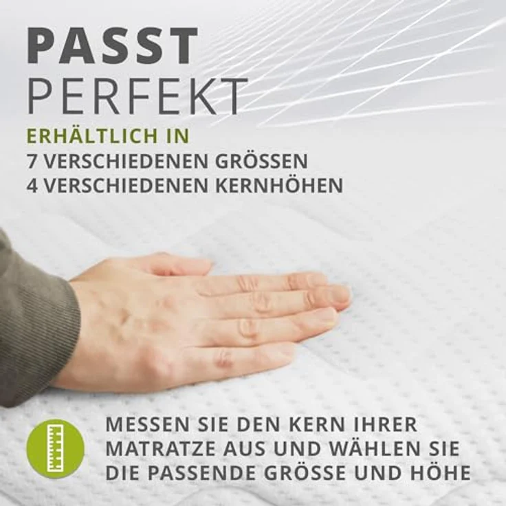 BettwarenShop Ersatz Matratzenbezug Doppeltuch, weiß, 90x200 cm – Bild 7