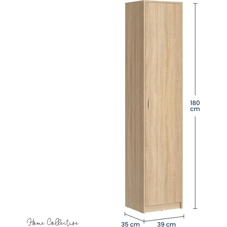 Home Collective Regal mit 5 Ebenen Aktenschrank mit 4 Einlegeböden und 1 Tür, in mattem Finish Standregal 39 cm breit sonoma – Bild 2