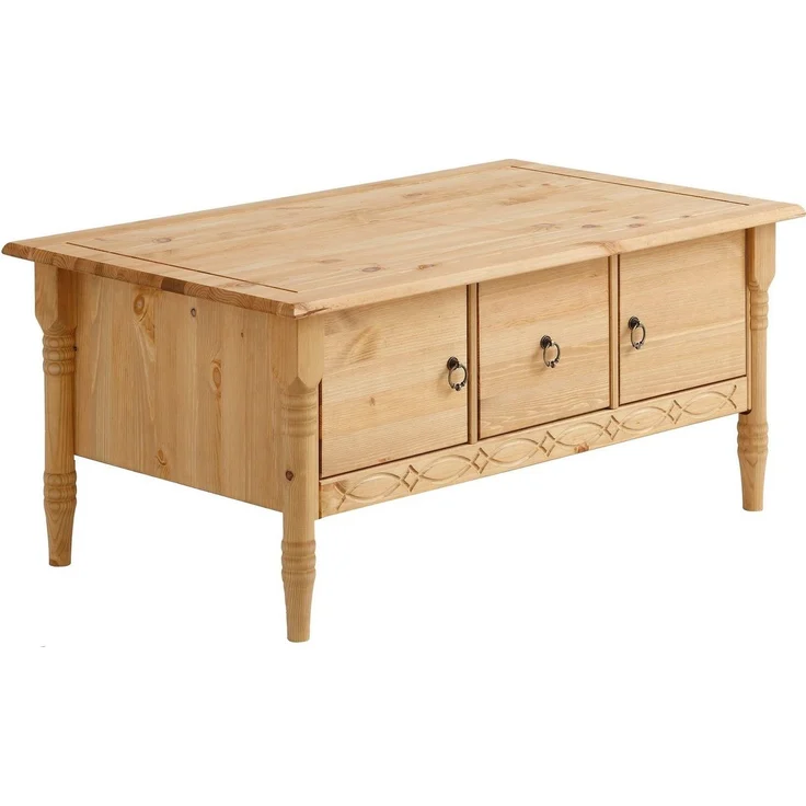 Home affaire Couchtisch Indra, aus massiver Kiefer, FSC®, mit Stauraum, dezentes Ornament – Bild 2