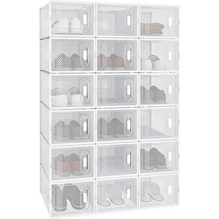 Woltu Schuhbox (18 St), mit Magnetverschluss DIY Steckregal aus Kunststoff – Bild 5