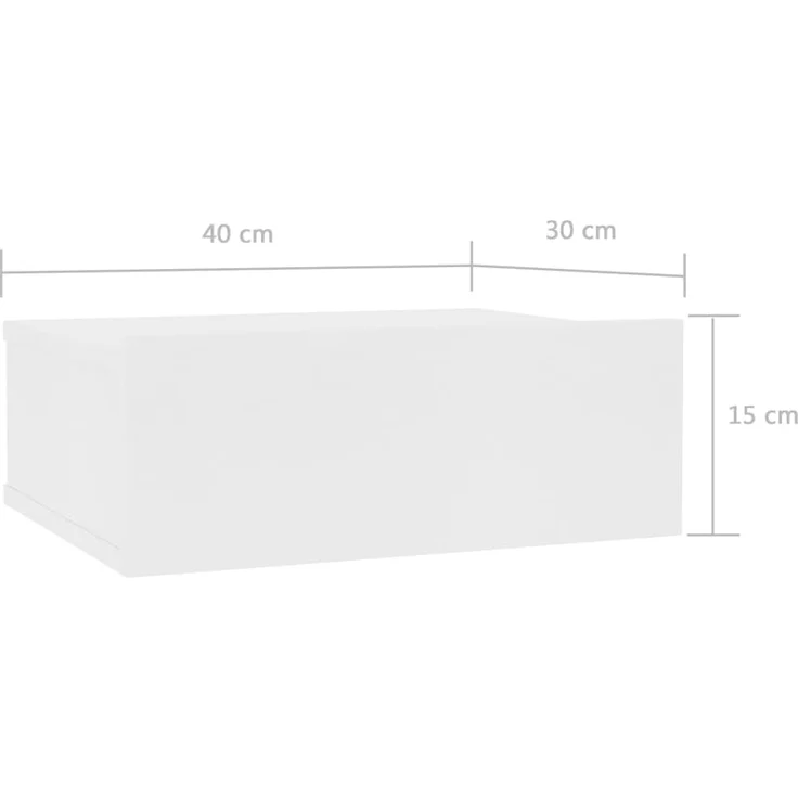 vidaXL 2er-Set hängende Nachttische, Spanplatte weiß, 40 x 30 x 15 cm – Bild 6