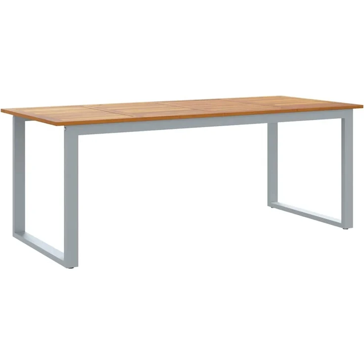 vidaXL Gartentisch Grau 200 x 90 x 75 cm Massivholz Akazie 4010597 – Bild 2