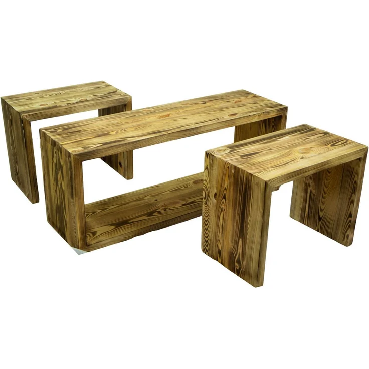 Kistenkolli Altes Land Allzweckkiste 2er Set Beistelltisch 50x40x30cm Sitzhocker in geflammt (Kein) – Bild 2