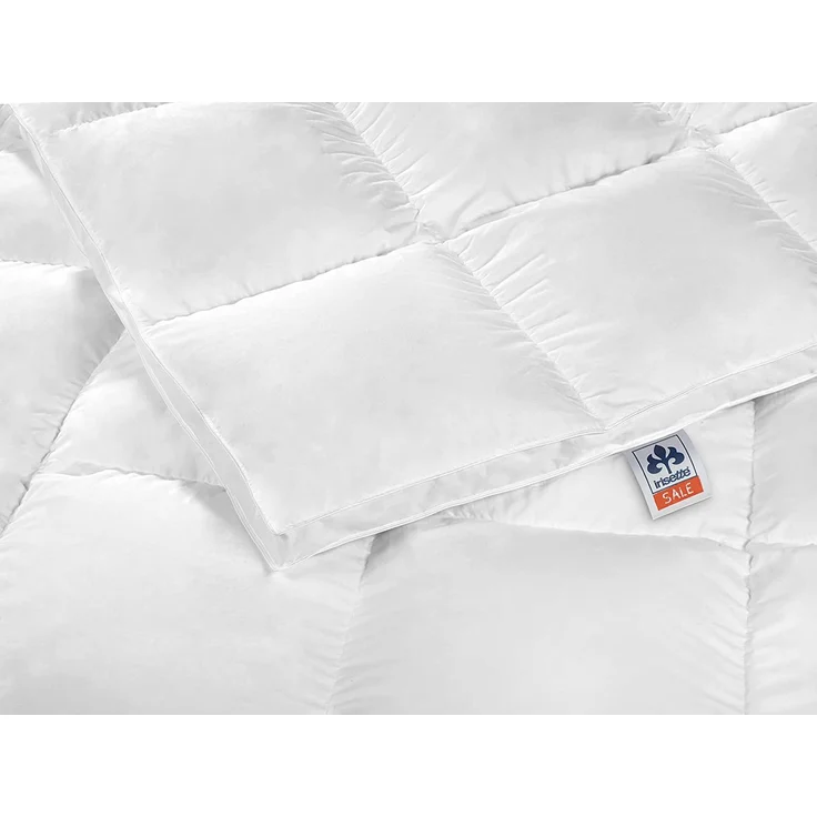 Irisette Daunendecke Nora extra warme Winterdecke, aus 100% Baumwolle 100% Daune mit Aufbewahrungstasche, 135x200 cm, weiß