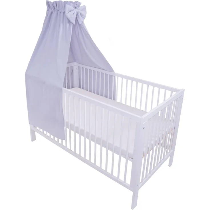 Amilian® Vollstoffhimmel Himmel mit Schleife Betthimmel Grau (Vollstoffhimmel)