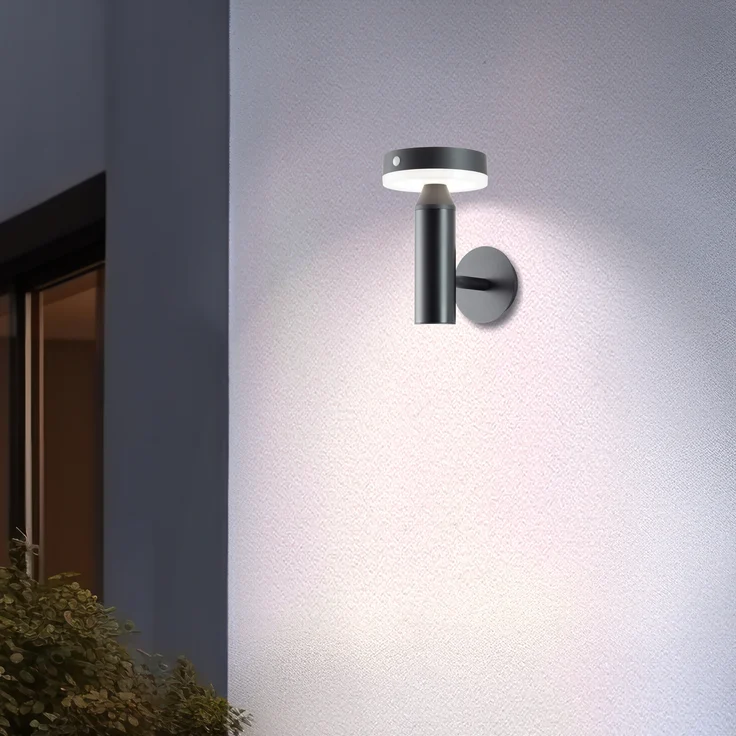 Brilliant LED Außen-Wandleuchte Magua LED Außenlampe mit Solar, 20 cm, 350 lm, 4000 K, Metall, schwarz – Bild 7
