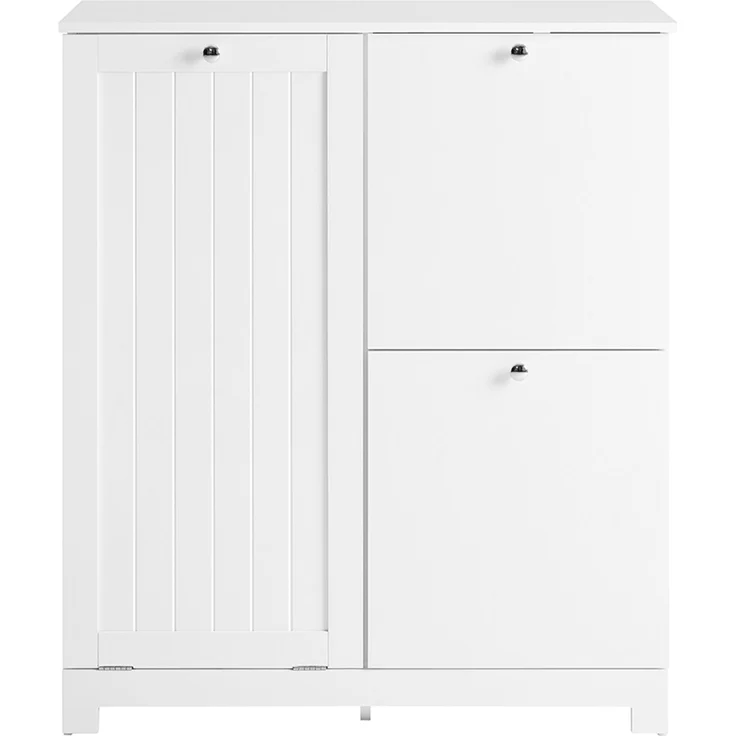 SoBuy BZR213-W Wäscheschrank, MDF, Lackiert, Weiß, 78 x 90 x 38 cm – Bild 1