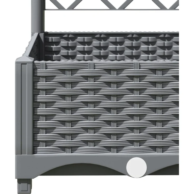 vidaXL Pflanzkübel mit Rankgitter Hellgrau 40x40x121,5 cm PP 153269 – Bild 7