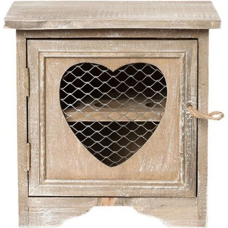 Clayre & Eef Eierbecher Clayre & Eef Eierständer Braun 19*14*19 cm Holz Herz – Bild 2