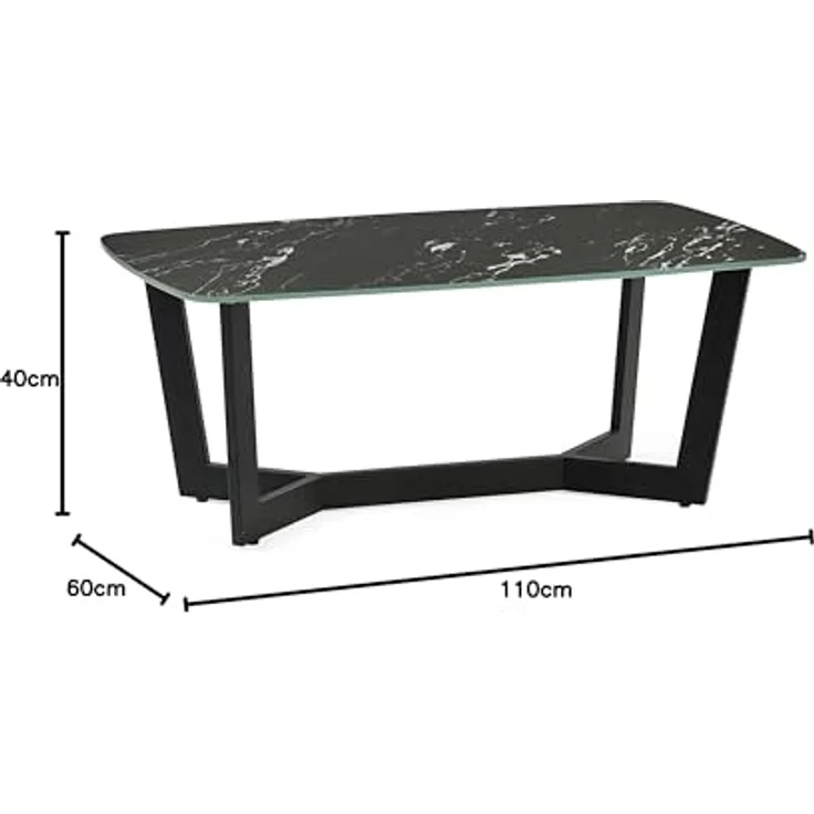 Julian Bowen Olympus Couchtisch, schwarze Marmoroptik – Bild 7
