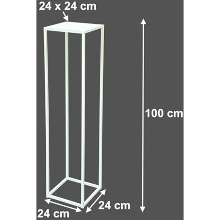 DanDiBo Blumenhocker eckig, Metall, Weiß, 1 Stück, 100 x 24 x 24 cm – Bild 3