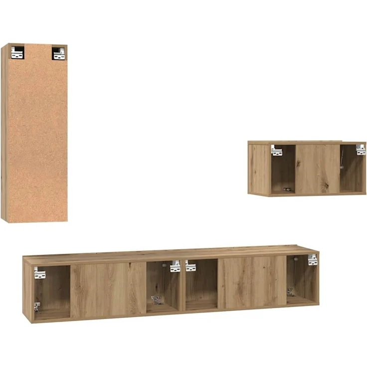 vidaXL TV-Schrankset mit Schubladen 4 pcs Artisan-Eiche Holzwerkstoff 3393263 – Bild 9