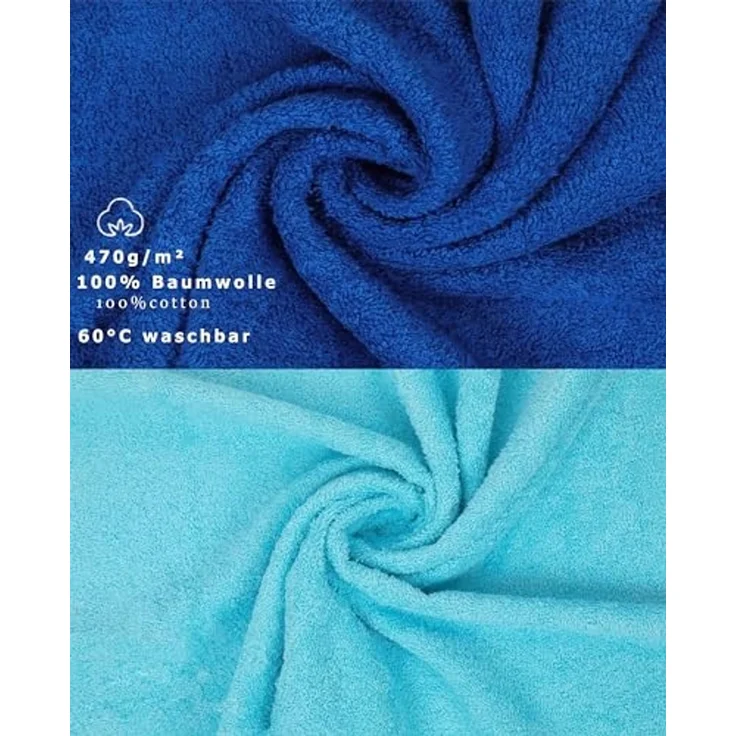 Betz Waschhandschuh 10 Stück Premium 16x21 cm Farbe Royalblau und türkis, Baumwolle (10-St) – Bild 3