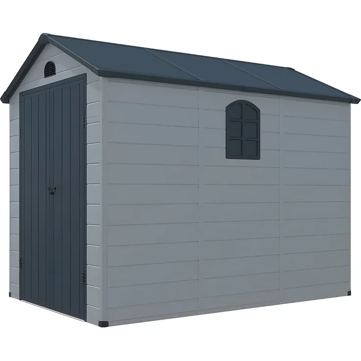 Vente-unique - CESIO Gartenhaus Harz GrauGrau - B 268 cm x H 180 cm x L 176 cm – Bild 2