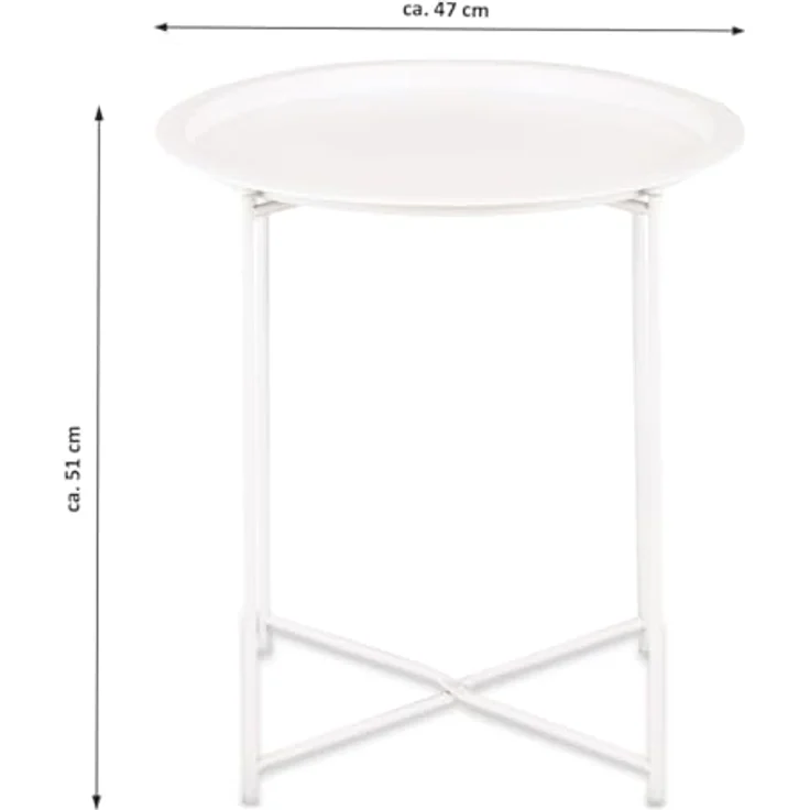 Amagohome Gartentisch Beistelltisch Ø 47 H 51 2. Wahl Gartentisch Balkon Tisch Terassentisch – Bild 4